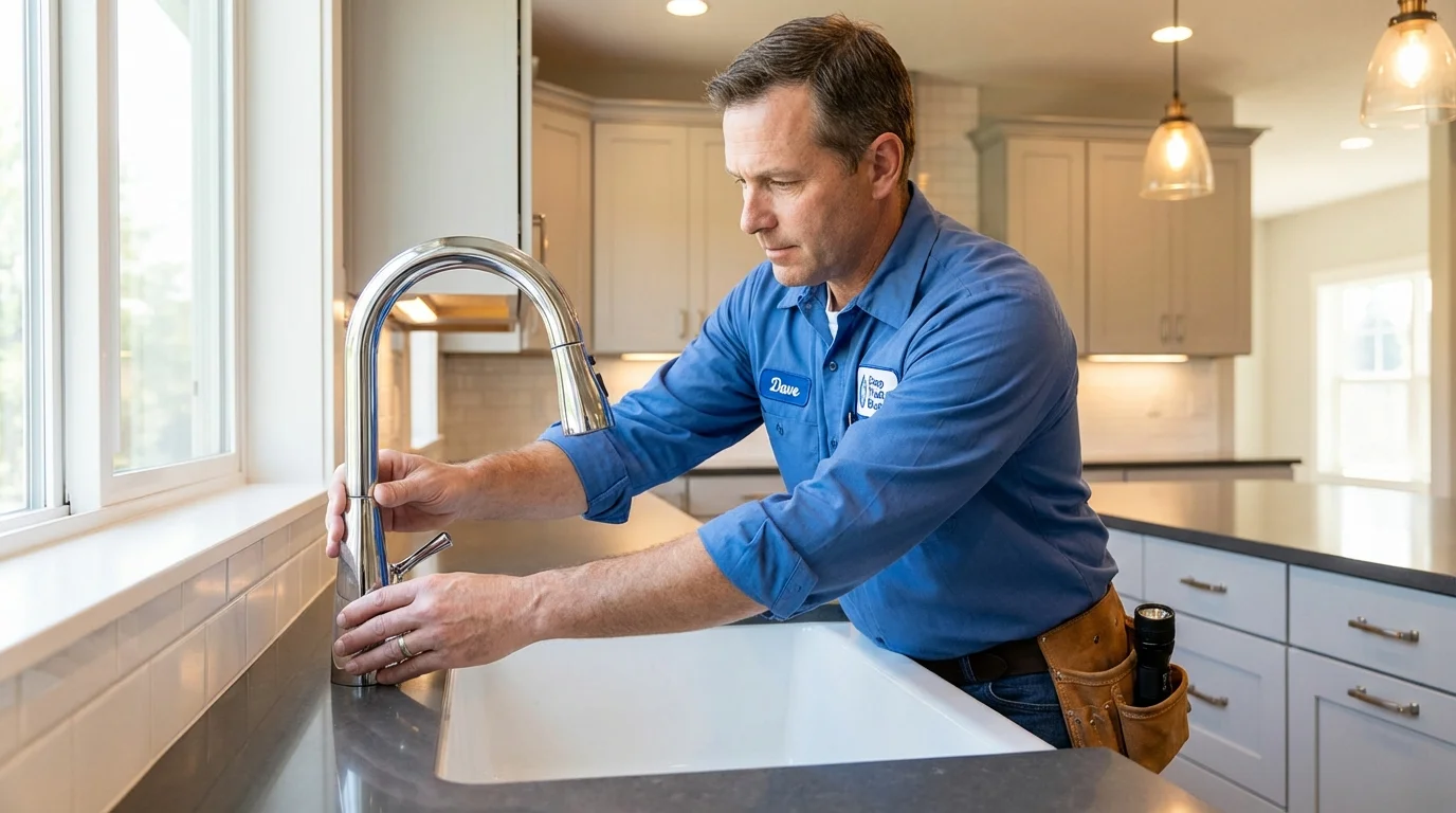 Kitchen faucet installation by Johns Plumbing LLC in Wahpeton